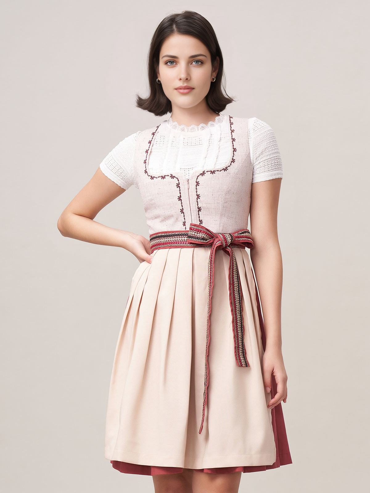 Dirndl in Rosa mit eleganter Bluse