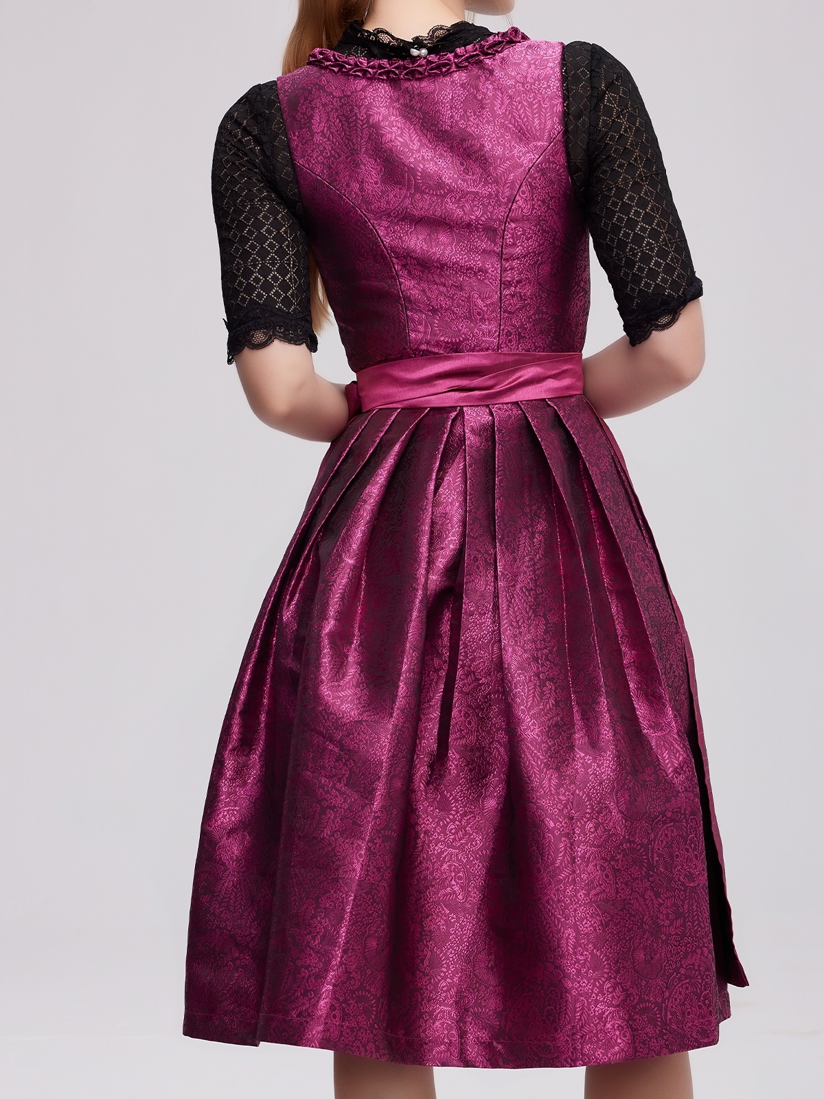 Elegante Langarm Dirndl Bluse in Rosa