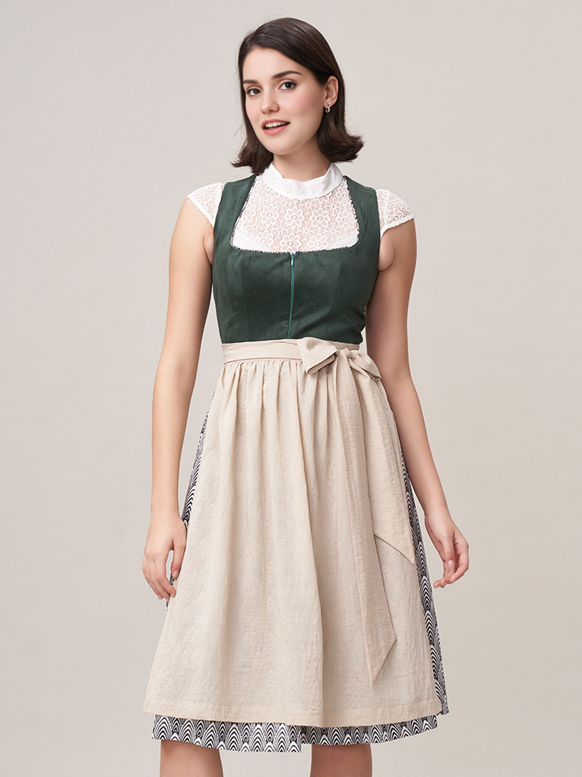 Dirndl in Grün mit 70 cm Länge