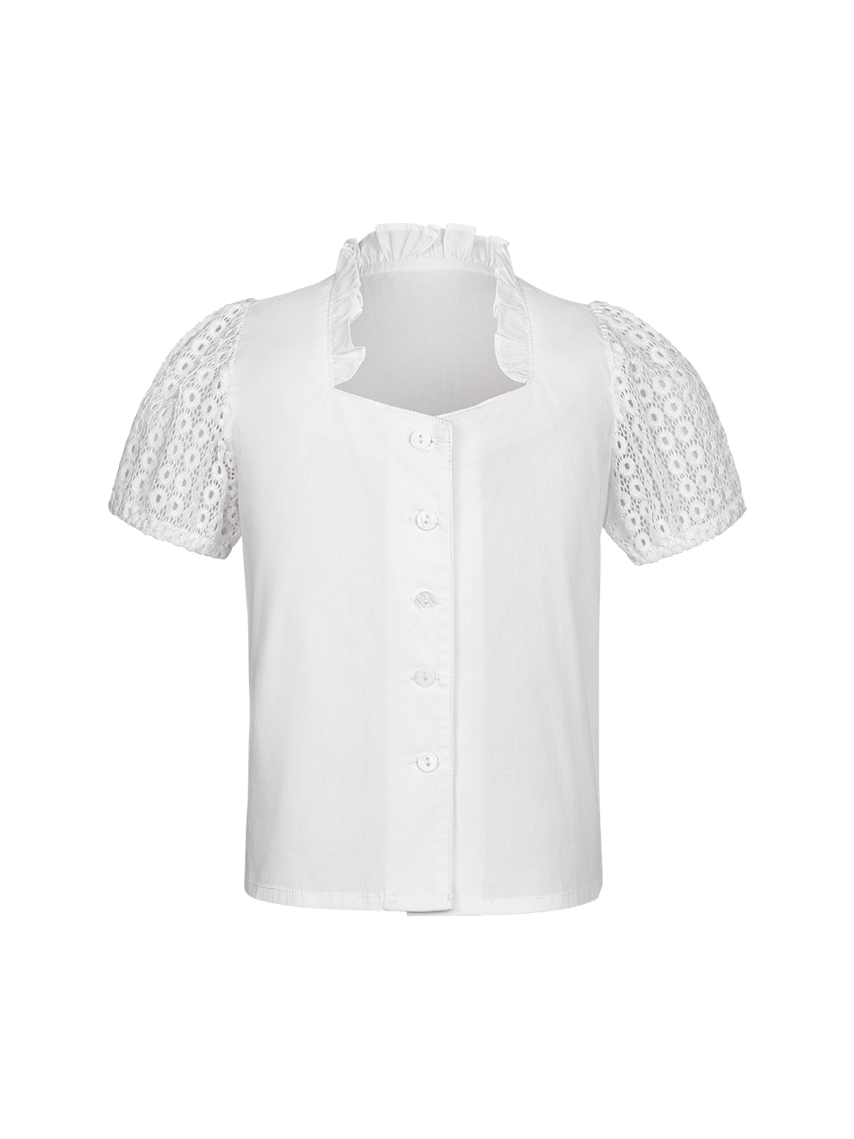 Dirndlbluse mit V-Ausschnitt