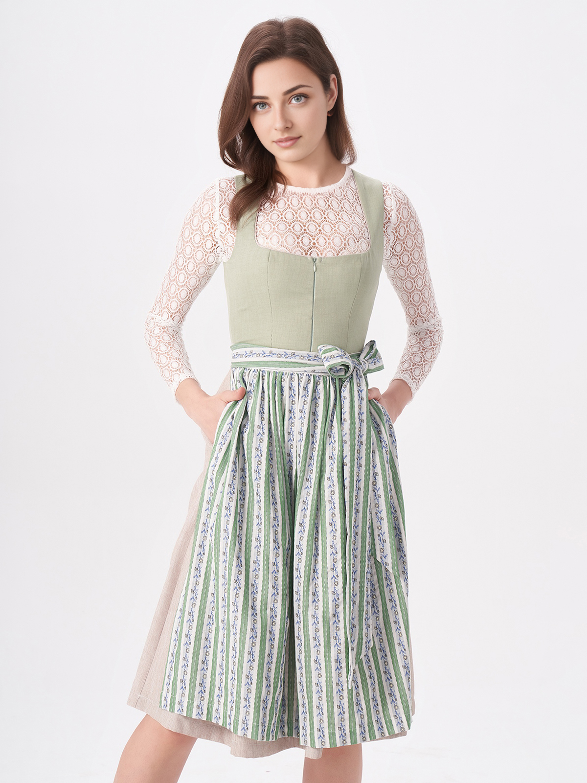 Dirndl Bluse in Grün